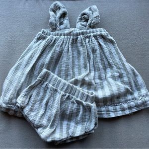 Quincy Mae woven ruffle dress & shorts